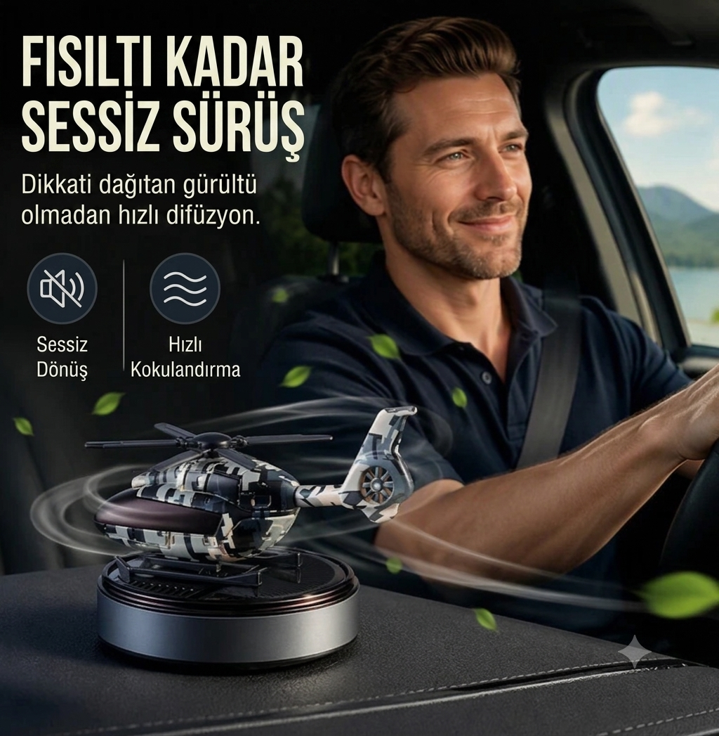 Güneş Enerjili Helikopter,Araba Difüzörü✨🚁