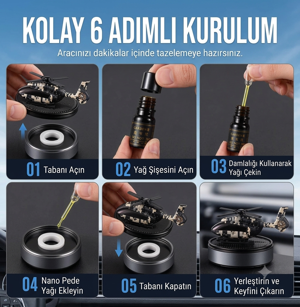 Güneş Enerjili Helikopter,Araba Difüzörü✨🚁