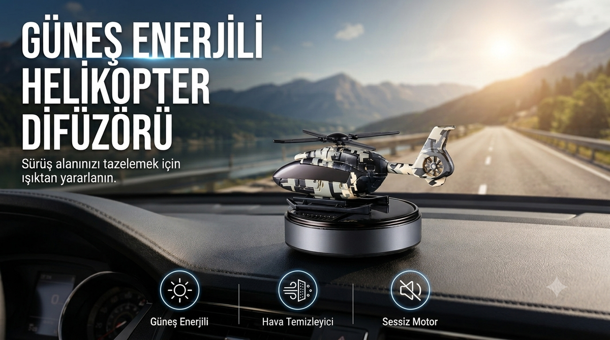 Güneş Enerjili Helikopter,Araba Difüzörü✨🚁